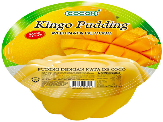 Kingo Mango Pudding met Nata de Coco