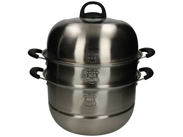Stoompan 3 lg. RVS (Ø 30 cm)