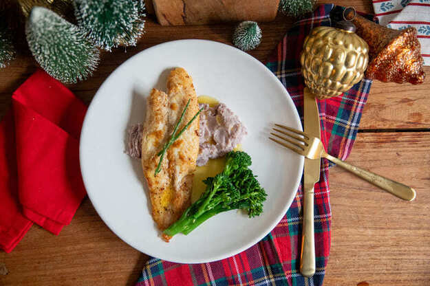 Asian Panga Fillet with Ube Purée and Bimi