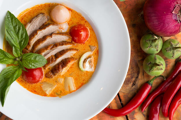 Geroosterde Eend in Rode Curry saus