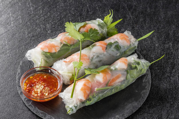 Rouleaux d'été aux crevettes